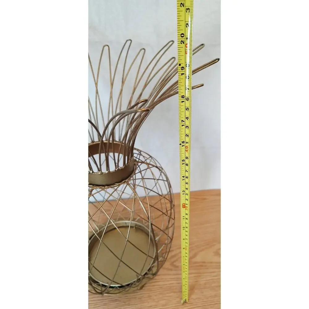 Large Vintage Gold Metal Pineapple Wine Cork Collector Tropical Bar Decor – 20